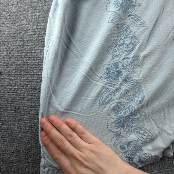 Tommy Bahama Floral Short Sleeve Silk 2XL Blue Vacation Button Up Casual Shirt - Picture 14 of 16